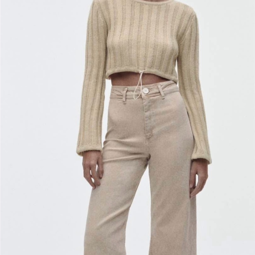 NWOT Zara Beige sailor Jeans